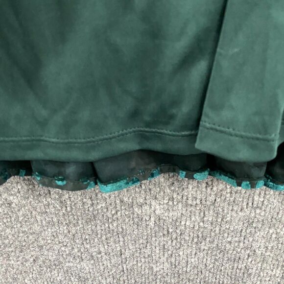 Tommy Hilfiger Dress Size 4 Green Floral Velvet Burnout Forest Fairy Whimsical - Picture 5 of 9